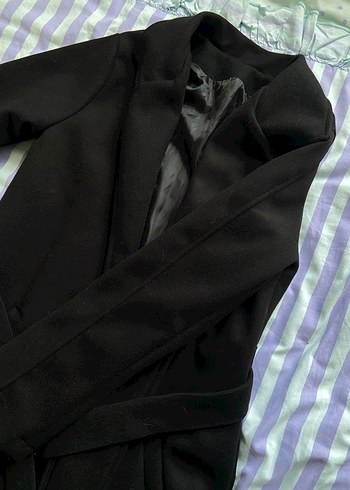 Kemerli Siyah Uzun Kaban - Görsel 4