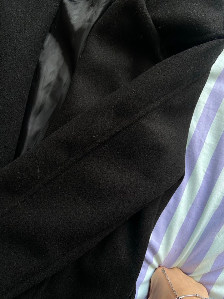 Kemerli Siyah Uzun Kaban - Görsel 5