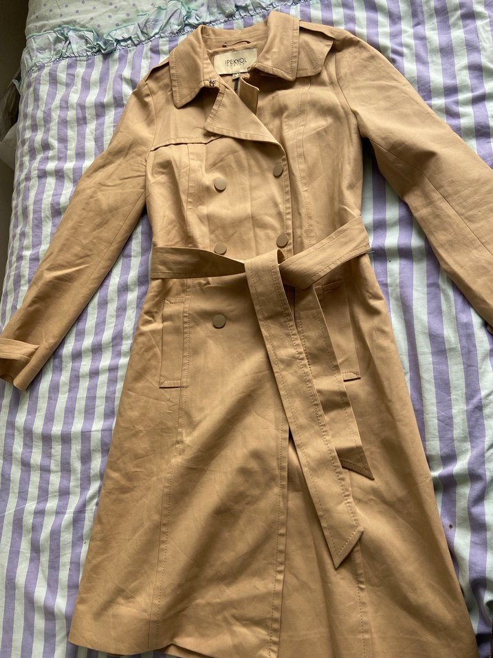 Bej Midi Kadın Trençkot İpekyol - Görsel 3