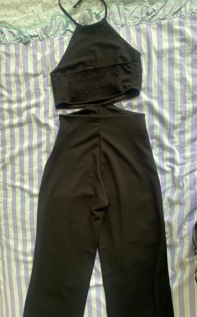 Siyah Uzun Askılı Kadın Tulum - Görsel 5