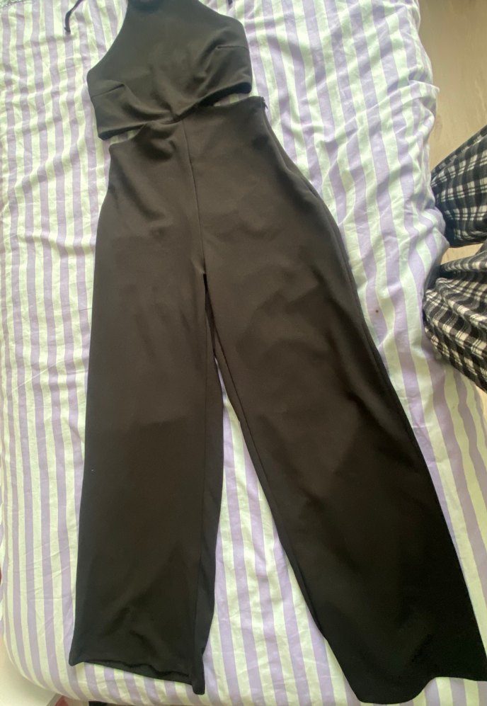 Siyah Uzun Askılı Kadın Tulum - Görsel 2