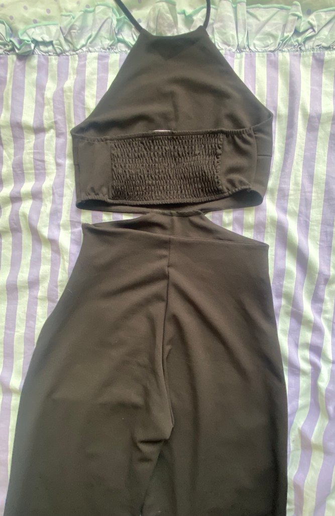 Siyah Uzun Askılı Kadın Tulum - Görsel 4