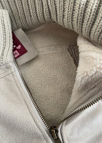 Bej deri Kadın Fermuarlı Ceket - Görsel 5