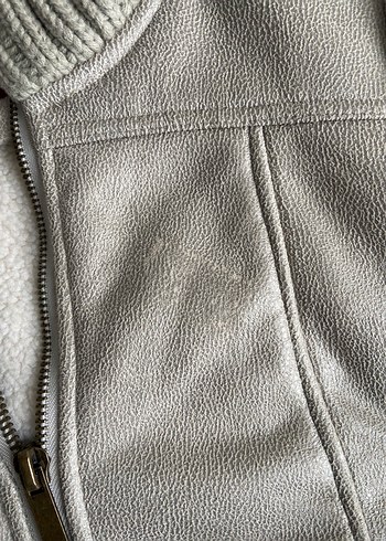 Bej deri Kadın Fermuarlı Ceket - Görsel 4