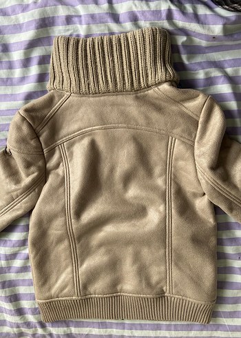 Bej deri Kadın Fermuarlı Ceket - Görsel 6