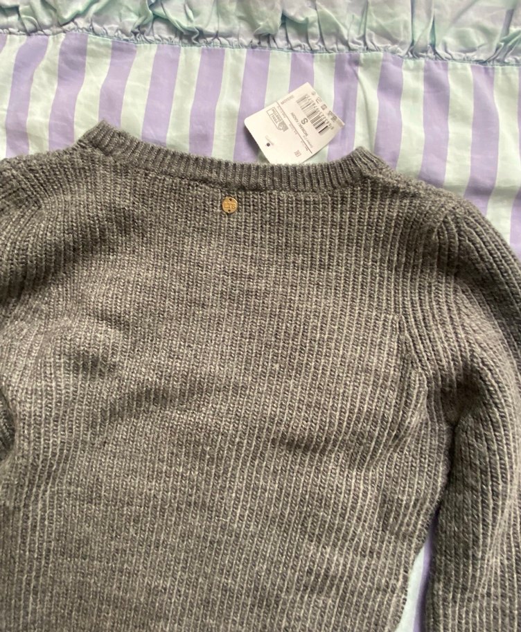 Gri Uzun Kollu Triko Kadın Elbise - Görsel 4