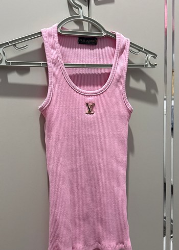 Kız Çocuk Pembe V Yaka Kolsuz Atlet