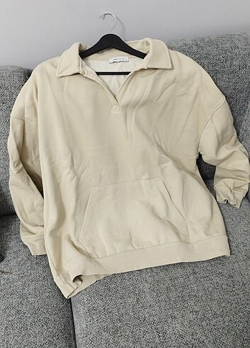 2 kere giyilmiş bej rengi LCW xl sweat