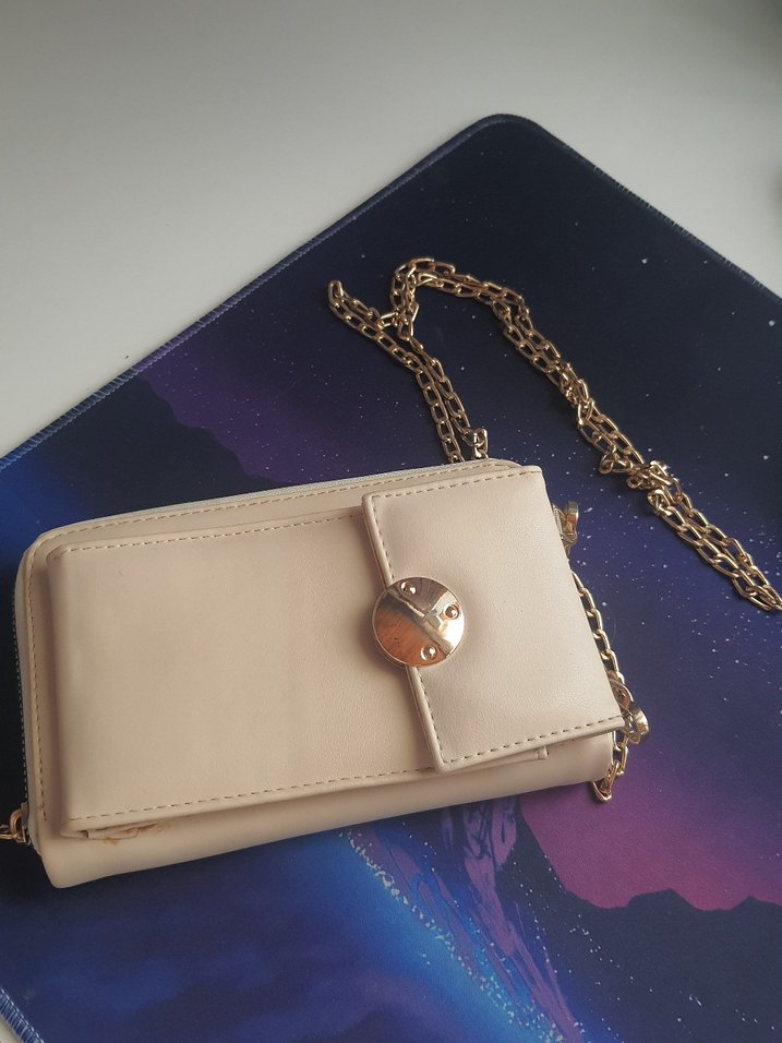 Bej Zincir Detaylı Kadın Çanta - Görsel 3