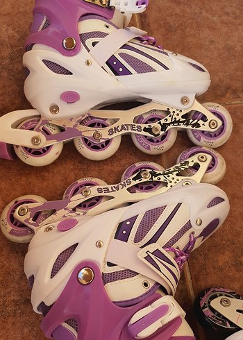 Mor Renkli Desenli Bağcıklı Paten 1 2 kere giyildi sadece yeni - Görsel 4