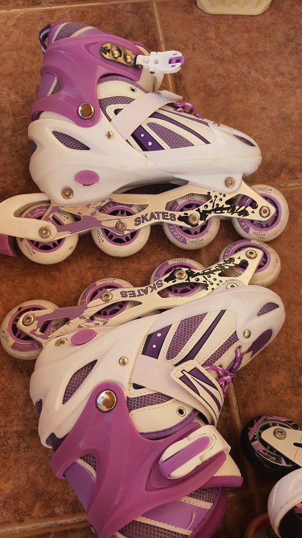 Mor Renkli Desenli Bağcıklı Paten 1 2 kere giyildi sadece yeni - Görsel 4