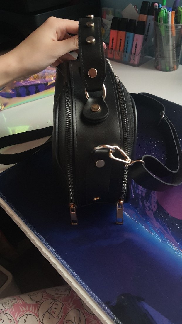 ZARA Siyah Deri Fermuarlı Kadın Çanta - Görsel 2