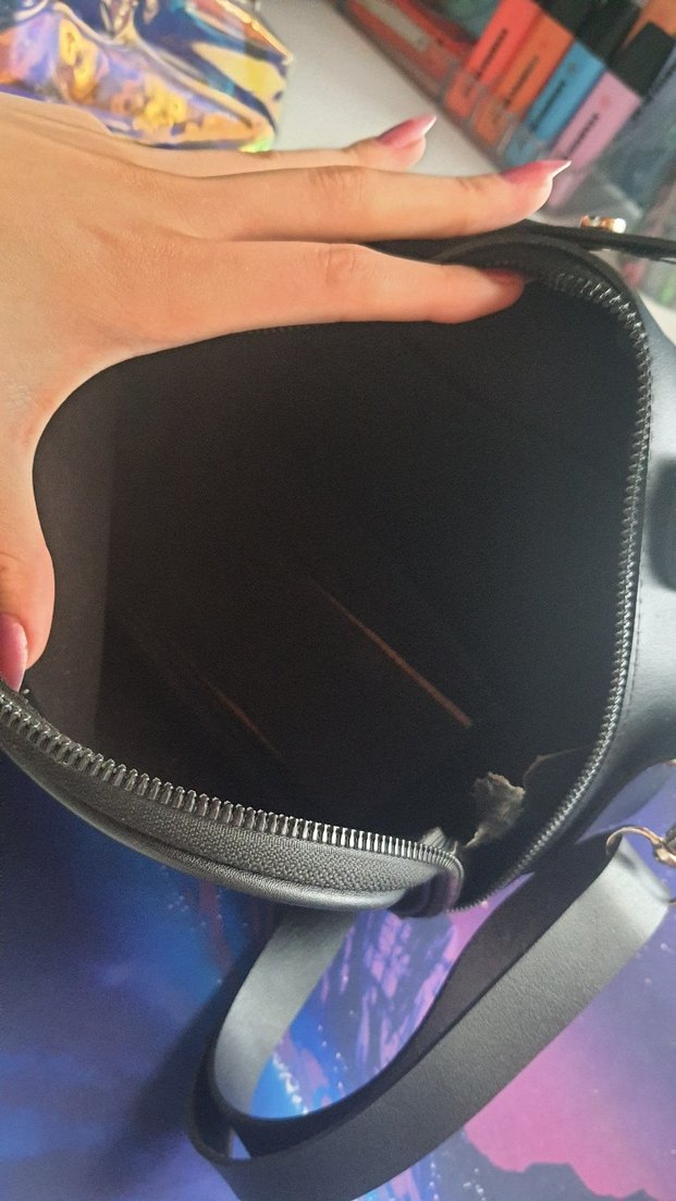 ZARA Siyah Deri Fermuarlı Kadın Çanta - Görsel 4