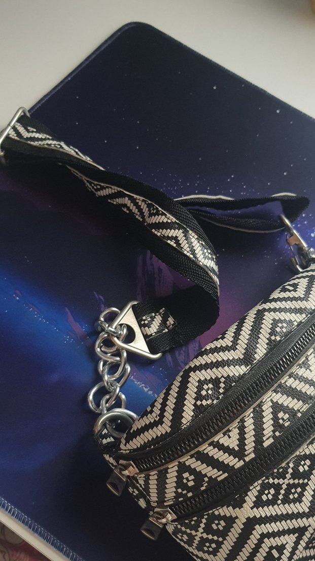 Desenli Gri Kadın Bel Çantası - Görsel 2