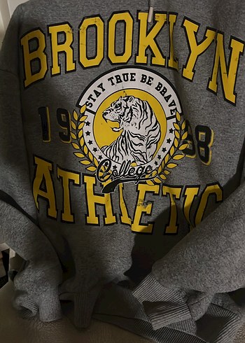 Gri Kapüşonlu Sweatshirt - Görsel 2