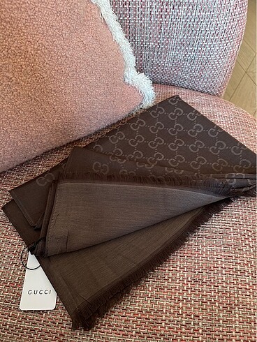 Gucci Kaşmir ipek kahve şal