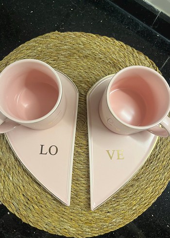 Paşabahçe Pastel Pembe İkili Kalp Bardak Seti