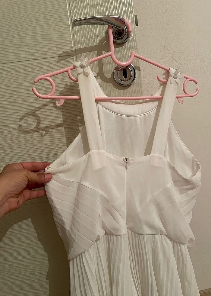 Beyaz ekru elbise - Görsel 2