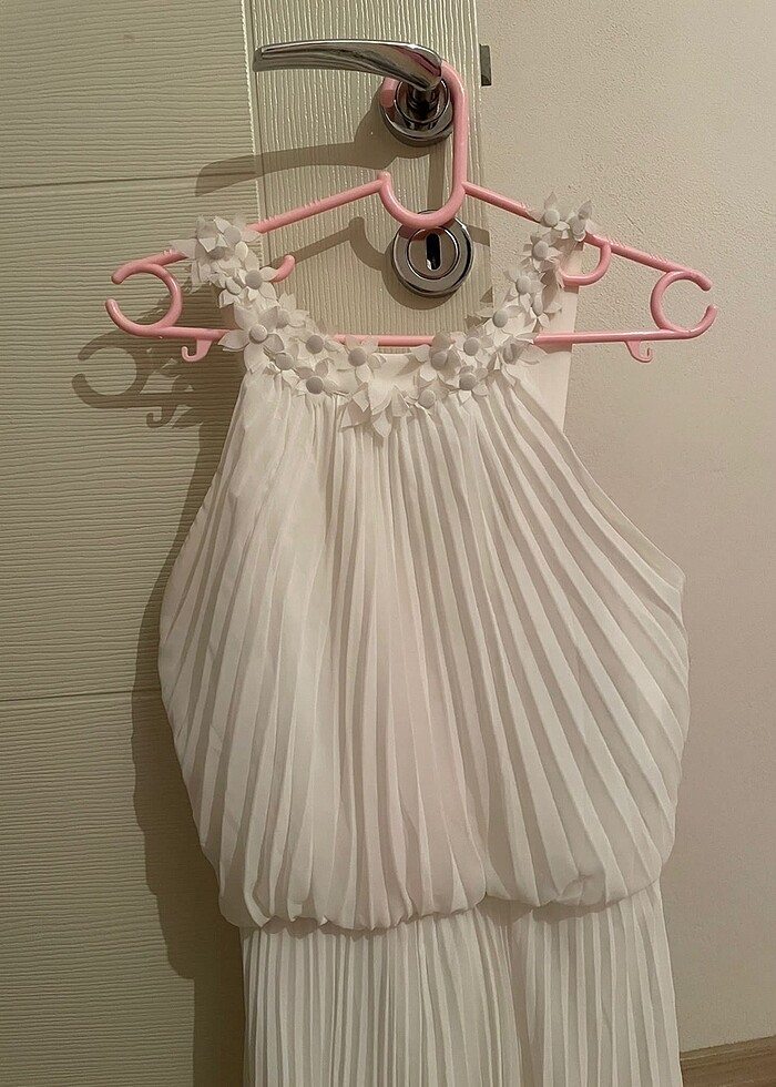 Beyaz ekru elbise - Görsel 3