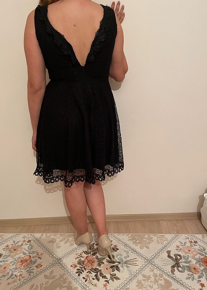 Siyah dantel elbise - Görsel 2