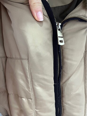 Kapüşonlu Camel Zara Mont - Görsel 9