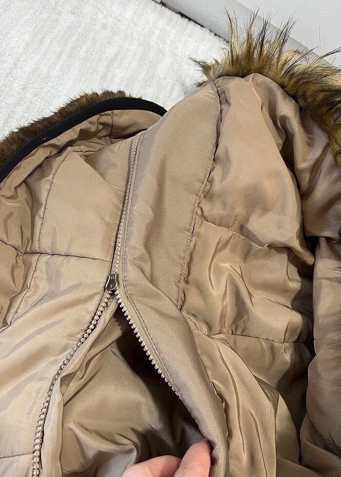 Kapüşonlu Camel Zara Mont - Görsel 5