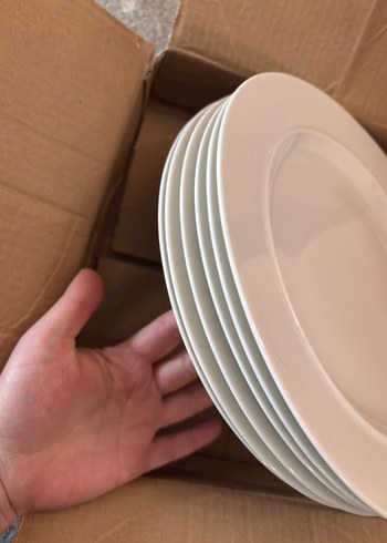 Beyaz Renkli Yuvarlak Yemek Tabağı Seti