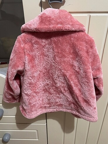 9-12 Ay Beden pembe Renk Peluş mont
