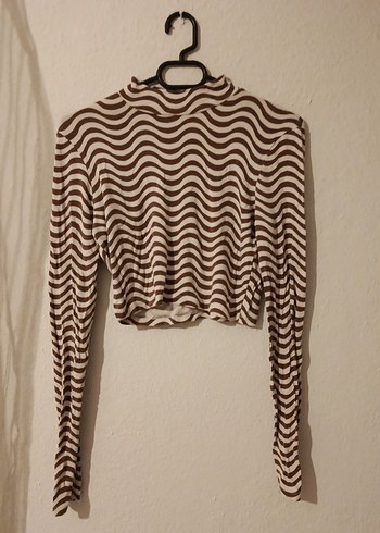 Bohem Zebra Desenli Uzun Kollu Bluz