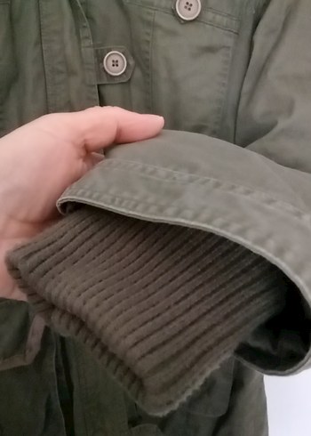 kadın asker yeşili parka - Görsel 4