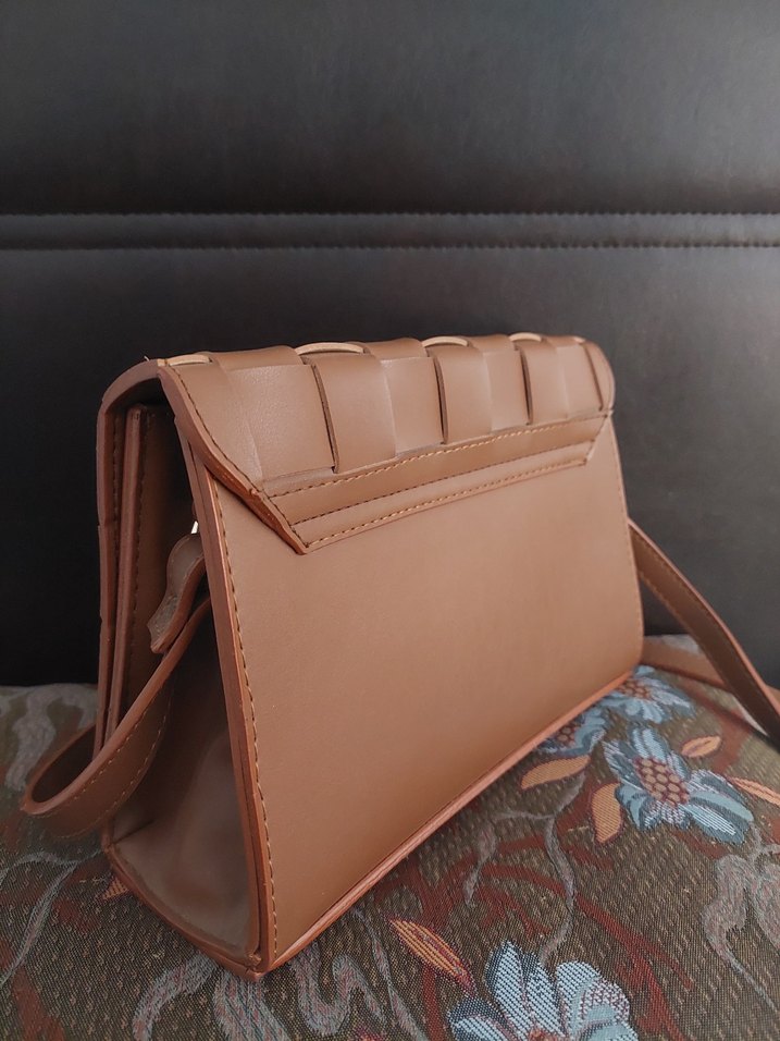 Kahverengi Deri Bohem Kadın Çapraz Çanta - Görsel 2