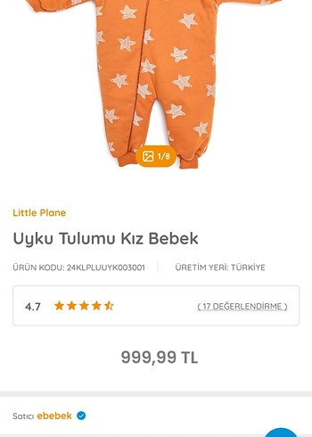 4 Yaş Beden turuncu Renk Uzun Kollu Fermuarlı Bebek Tulum
