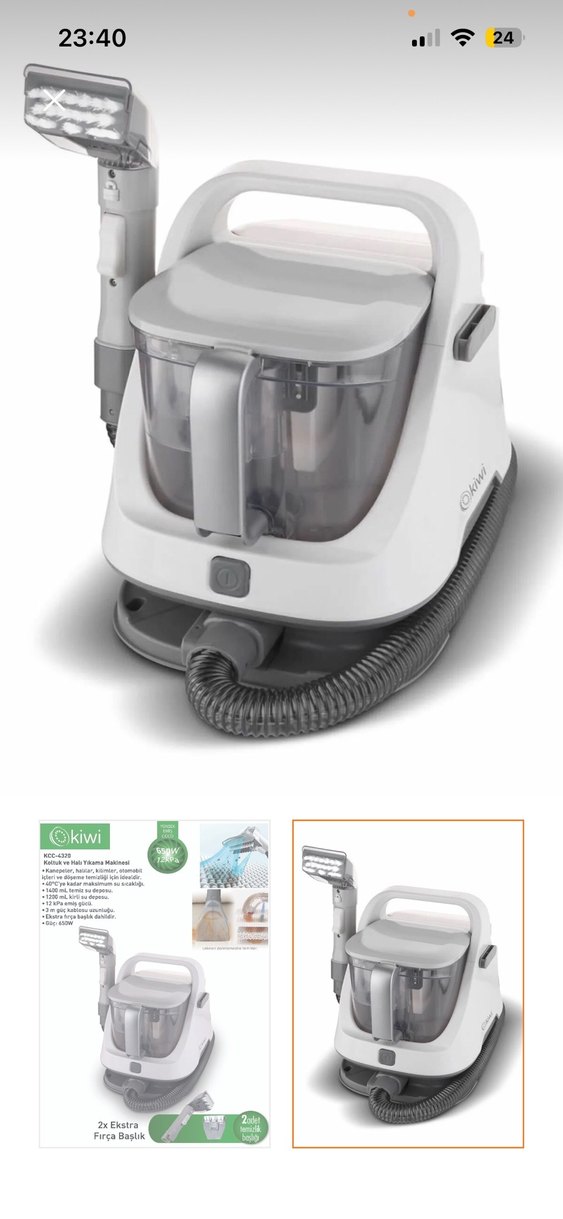 Kiwi 650W Beyaz Elektrikli Süpürge - Görsel 2