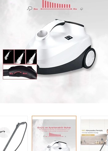 Beyaz Çok Amaçlı Buharlı Temizleyici Seti - Görsel 3