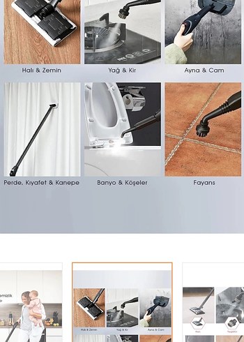 Beyaz Çok Amaçlı Buharlı Temizleyici Seti - Görsel 4