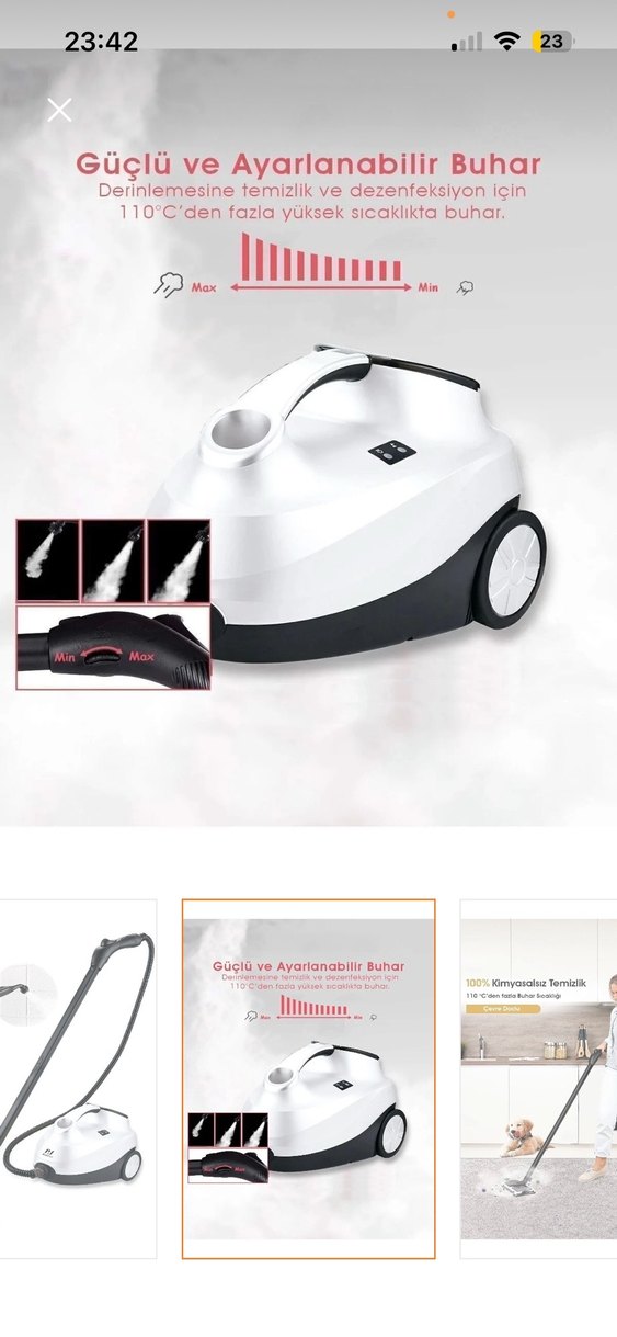 Beyaz Çok Amaçlı Buharlı Temizleyici Seti - Görsel 3