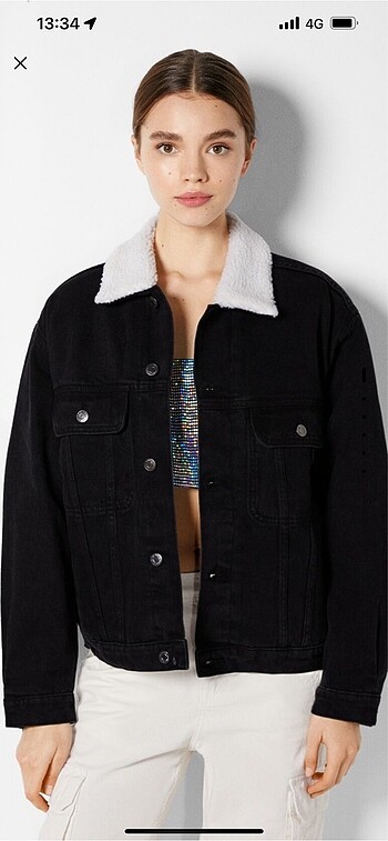 Bershka suni yünlü bomber ceket