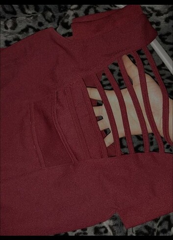 s Beden bordo Renk Balık model elbise