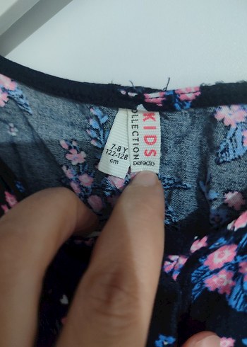 kız çocuk Çok Renkli Çiçek Desenli Uzun Tulum - Görsel 3