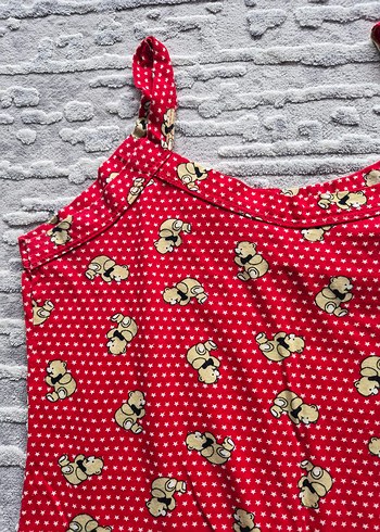 Kırmızı Askılı Gecelik - Görsel 3