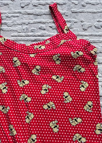 Kırmızı Askılı Gecelik - Görsel 2