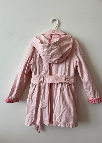 Düğmeli Pembe Kız Çocuk Trençkot - Görsel 2