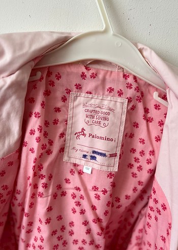 Düğmeli Pembe Kız Çocuk Trençkot - Görsel 4