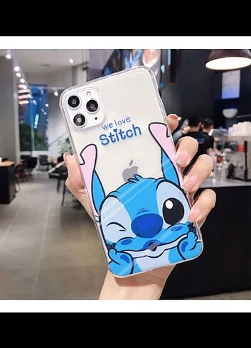 Stitch Tasarımlı Şeffaf Kılıf (Tüm Telefon Modelleri)