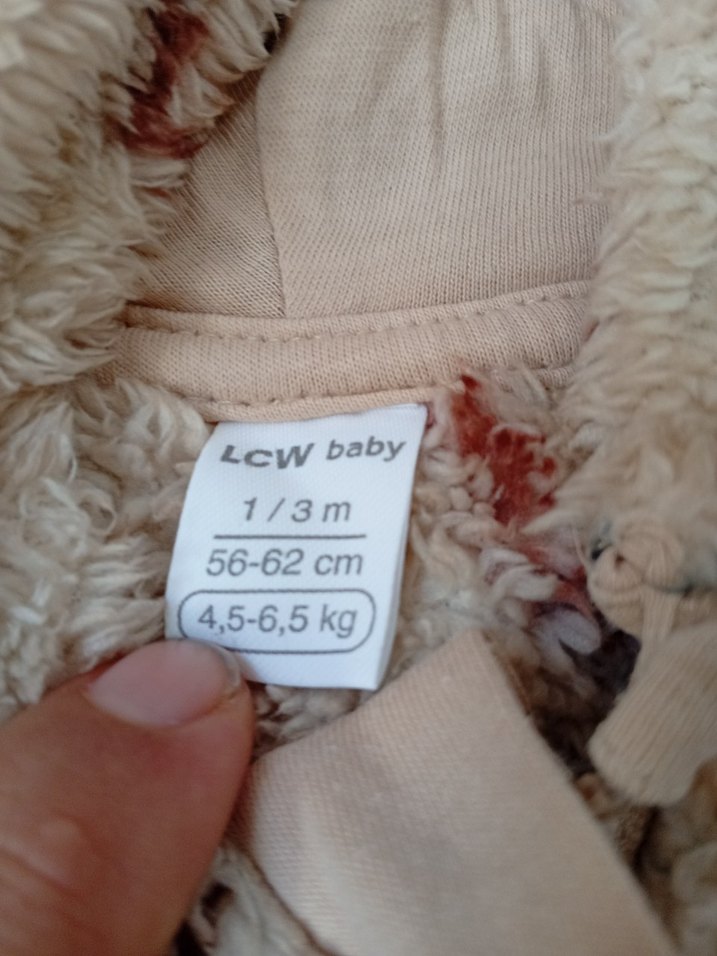 Kahverengi Kapüşonlu Bebek Tulumu - Görsel 4