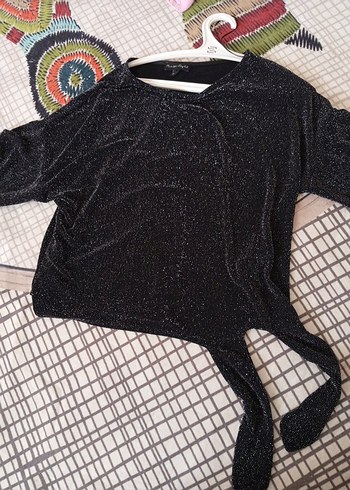 xl Beden Siyah Kadın Triko Bluz, Uzun Kollu, Salaş Kesim