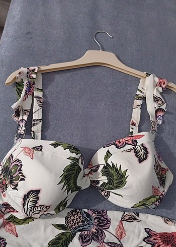 xl Beden çeşitli Renk Çiçek Desenli Dantelli Bohem Bikini Takımı