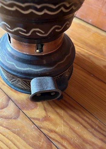 American Vintage Koyu Kahverengi İşlemeli Bakır Semaver