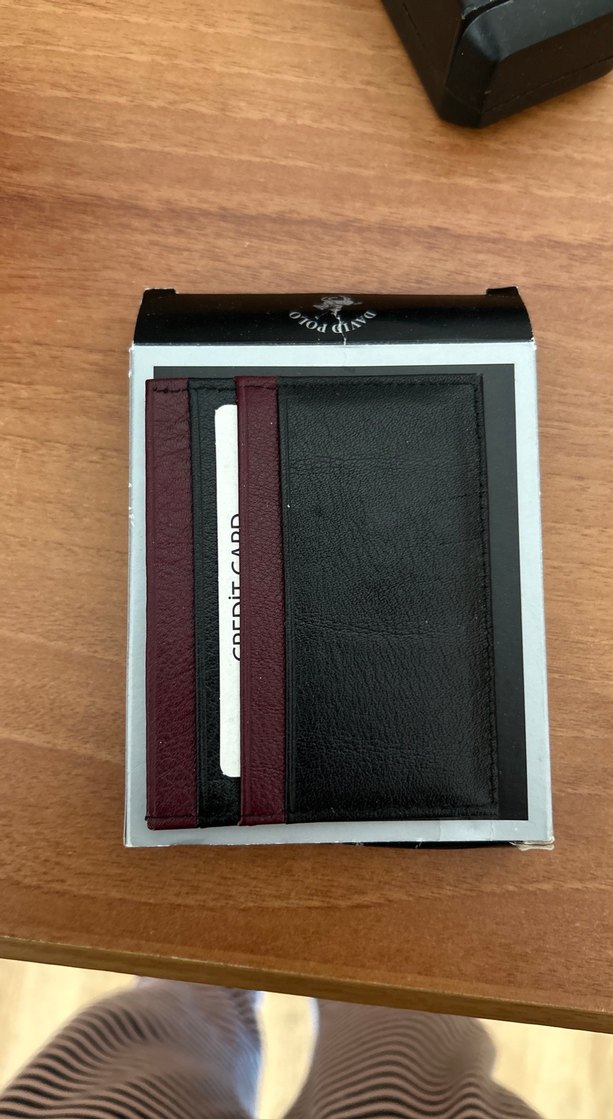 David Polo Siyah Deri Kartlık - Görsel 2