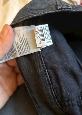 33 Beden gri Renk Mavi jeans Erkek Gri Bol Kesim Denim Pantolon